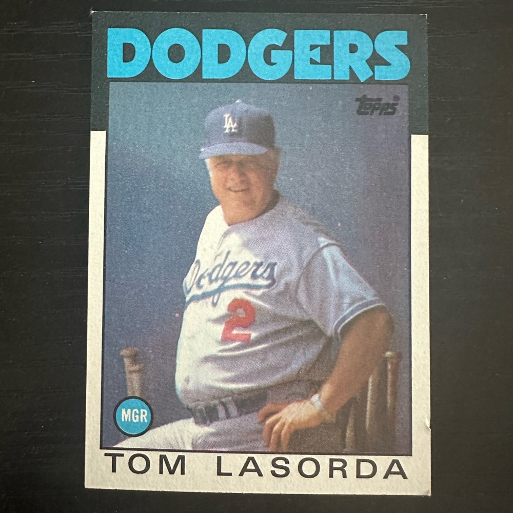 Topps Dodgers Baseball Card - Blue and White